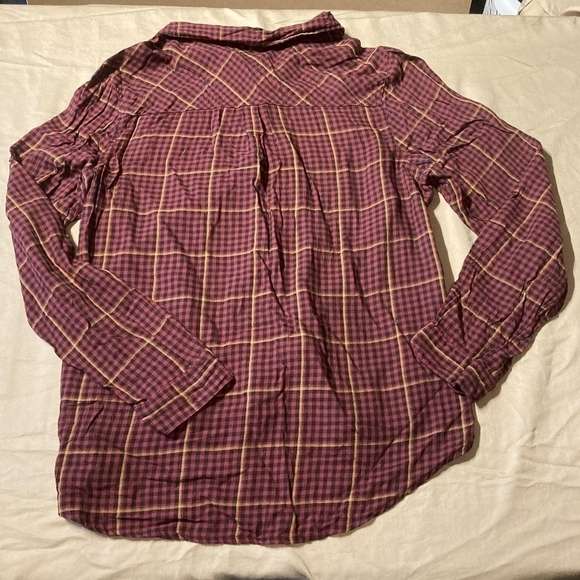 Maurices Button Up Shirt Gingham Plaid Shirt Zipper Pocket Women's XL Fall EUC - Picture 3 of 12